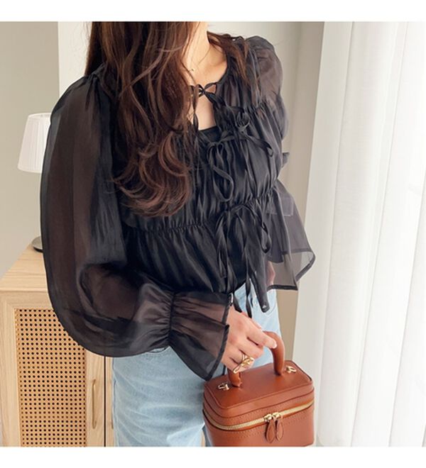 GeeRA（ジーラ）の「オーガンジーシアーブラウス（ブラウス）」｜詳細画像