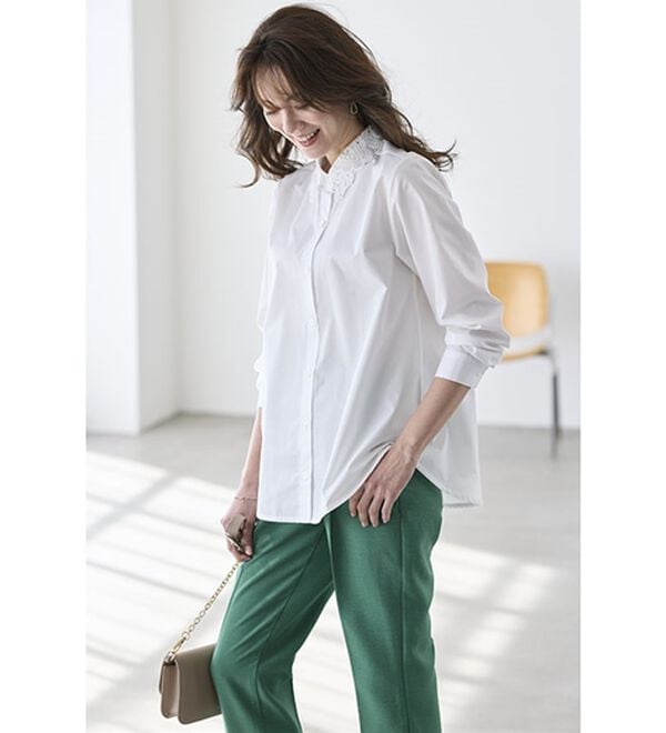 BELLUNA（ベルーナ）の「シャツコーデを更新！衿レースブラウス（ブラウス）」｜詳細画像