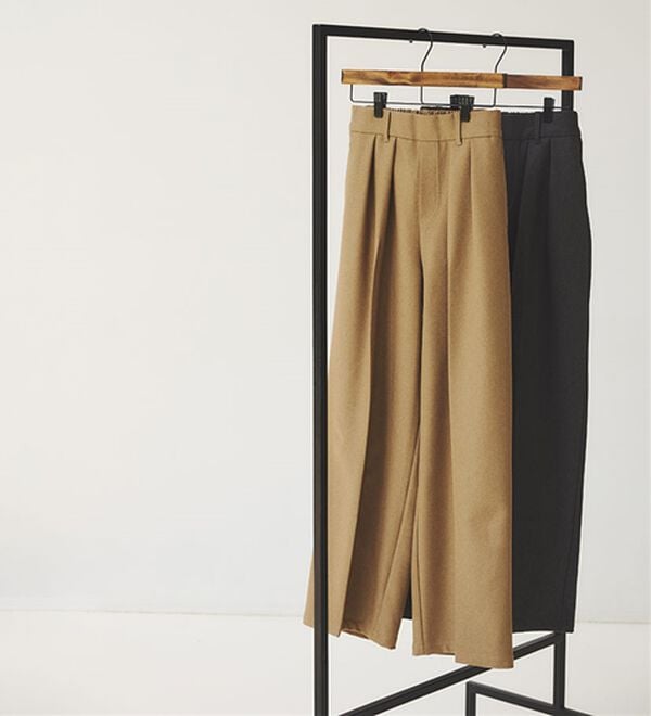 RANAN（ラナン）の「ウール調２タックワイドパンツ（フルレングスパンツ）」｜詳細画像