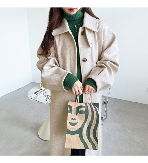 GeeRA（ジーラ）の「２ＷＡＹカラーフェイクウールコート（ロングコート）」｜詳細画像