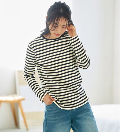 BELLUNA（ベルーナ）の「《ＨｕｇＲｅａｍコットン》オーガニックコットン１００％プルオーバー（Tシャツ）」