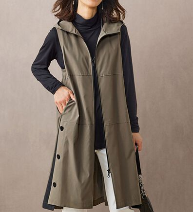 BELLUNA（ベルーナ）の「配色切替サイドボタン使いロングベスト（ベスト）」