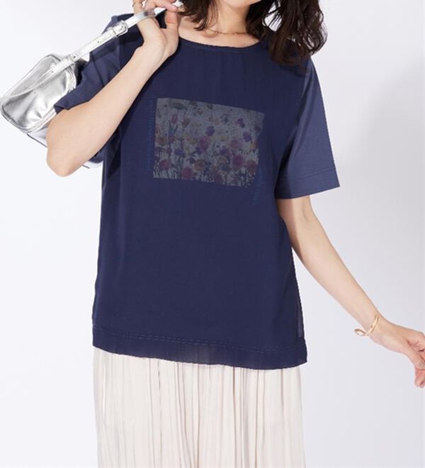 BELLUNA（ベルーナ）の「〈日比谷花壇〉シフォン重ねプルオーバー（カットソー）」｜詳細画像