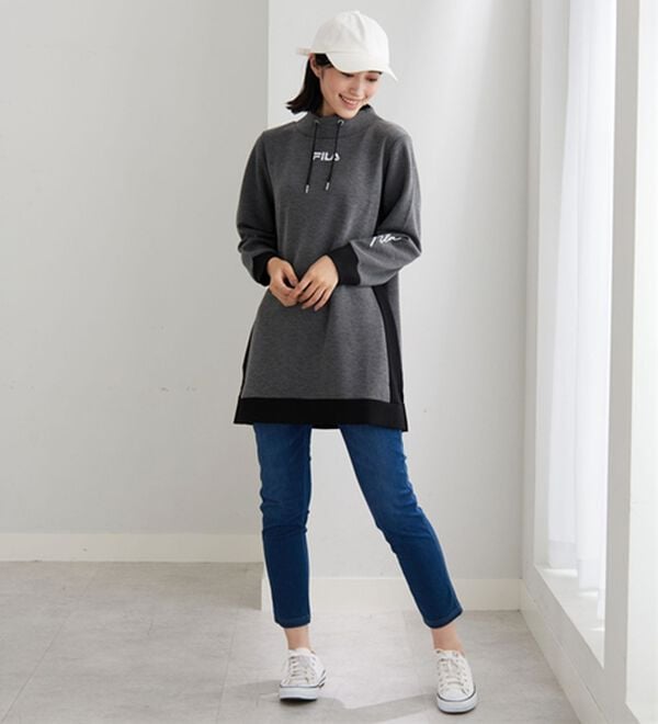 BELLUNA（ベルーナ）の「＜ＦＩＬＡ＞配色切替チュニックワンピース（チュニックワンピース）」｜詳細画像