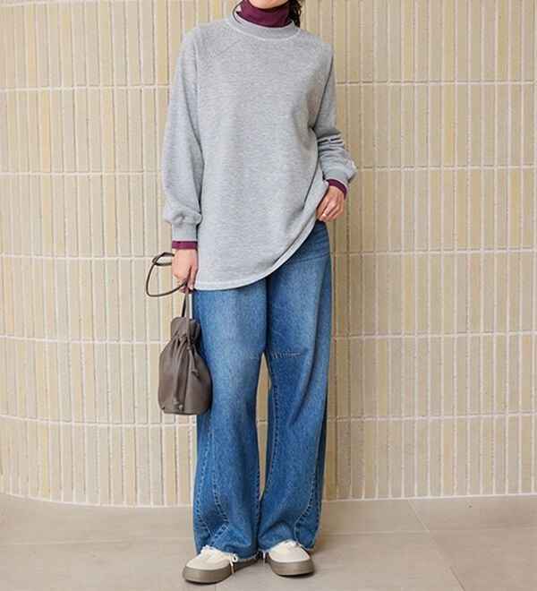 BELLUNA（ベルーナ）の「【選べる衿】肌に優しい綿１００％暖か発熱素材プルオーバー＜ベルホット　コットン＞（カットソー）」｜詳細画像