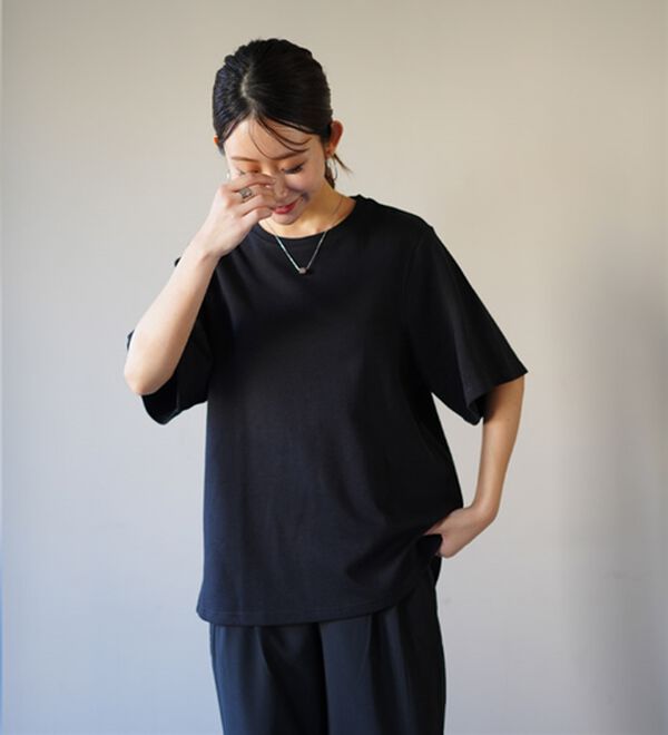 A HAPPY MARILYN（アハッピーマリリン）の「【Ｍ～８Ｌ／選べるシルエット・袖丈】綿混ベーシックＴシャツ（Tシャツ）」｜詳細画像