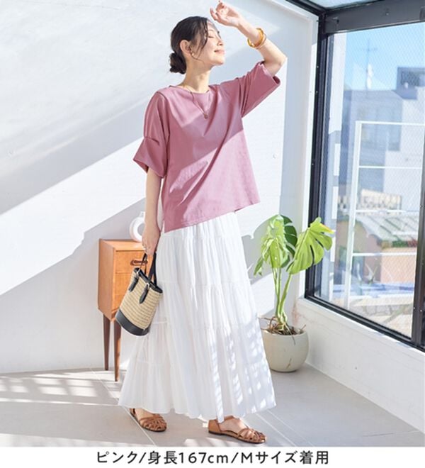 Viola e Viola（ヴィオラ エ ヴィオラ）の「ひんやり細見え！デザイン袖トップス（カットソー）」｜詳細画像
