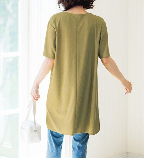 BELLUNA（ベルーナ）の「【接触冷感】かのこ素材タックデザインチュニックワンピース（その他ワンピース）」｜詳細画像