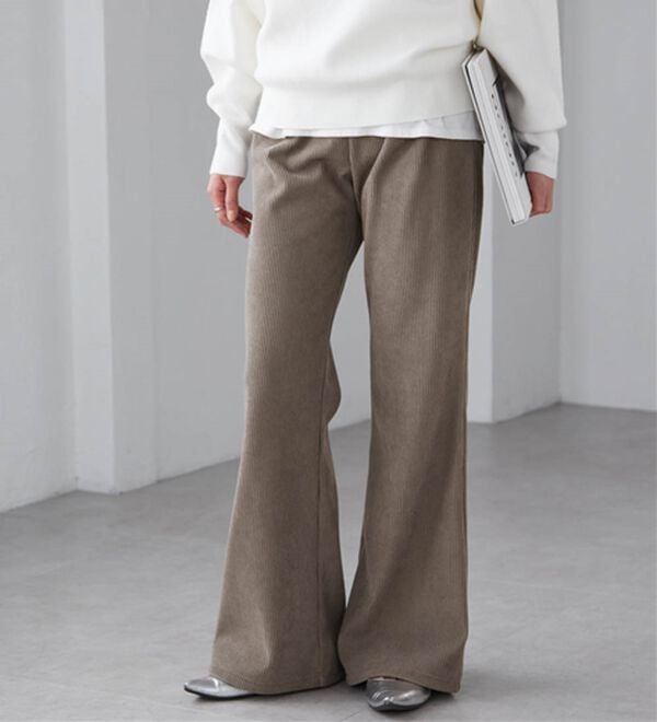 RANAN（ラナン）の「あったか裏ベロアニットコールフレアパンツ（フルレングスパンツ）」｜詳細画像