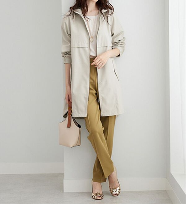 BELLUNA（ベルーナ）の「はっ水加工ボンディング素材ロング丈パーカー（ロングコート）」｜詳細画像