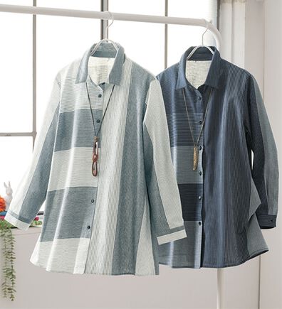 ルフラン（ルフラン）の「【２色組】日よけに便利な綿１００％シャツジャケット（シャツ）」