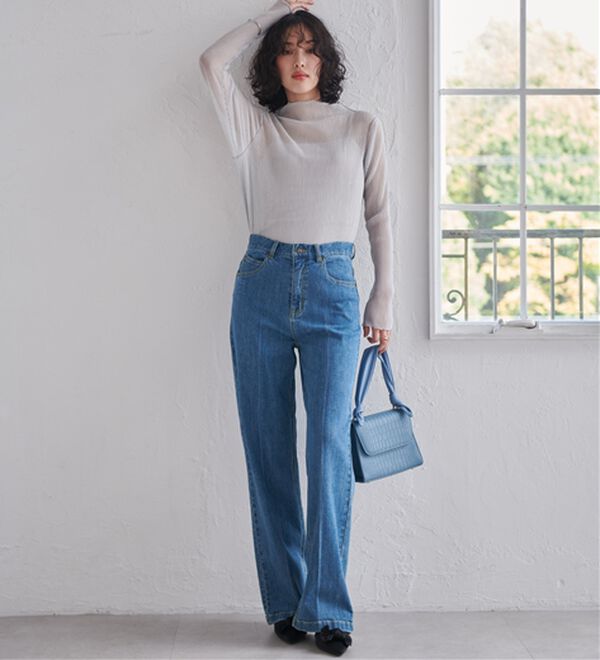 RANAN（ラナン）の「前後2wayラメプリーツハイネックプルオーバー（カットソー）」｜詳細画像