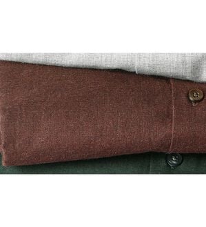 「綿１００％上質トップ杢ドレスシャツ（メンズシャツ）」｜ブラウン