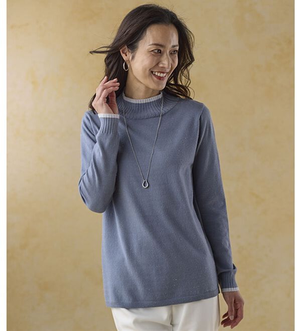 BELLUNA（ベルーナ）の「チクチクしない！ラメ入りウォッシャブルセーター（ニット・セーター）」｜詳細画像