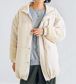 BELLUNA（ベルーナ）の「ベストにもなる！はっ水ヤク混中わたビッグコート（ハーフコート）」｜アイボリー