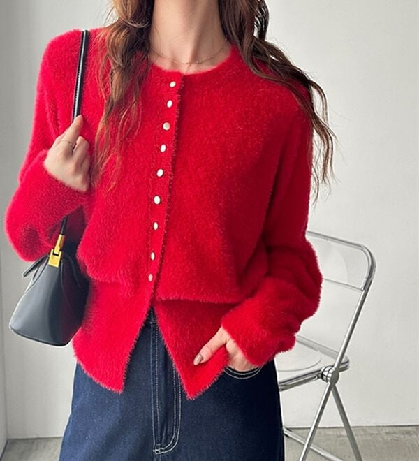 GeeRA（ジーラ）の「裾スリットシャギーコンパクトカーディガン（その他カーディガン）」｜詳細画像