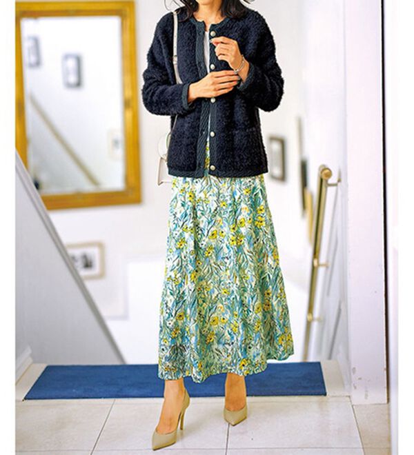 BELLUNA（ベルーナ）の「シャギーニット素材編地使いカーディガン（ニットカーディガン）」｜詳細画像