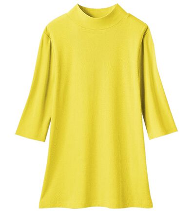 LAVIENNE（ラヴィエンヌ）の「＜カラフルコットン＞綿１００％ハイネックプルオーバー（５分袖）（肌着・インナーウェア）」