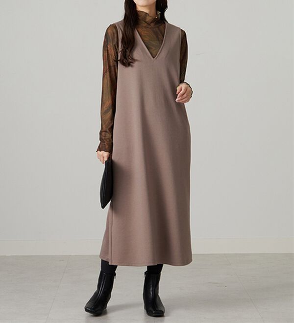 BELLUNA（ベルーナ）の「【重ね着インナー】シアー素材ハイネックインナープルオーバー（カットソー）」｜詳細画像