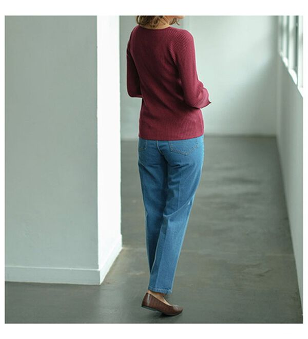 レース付Vネックリブニットトップス - ベルーナ【公式】