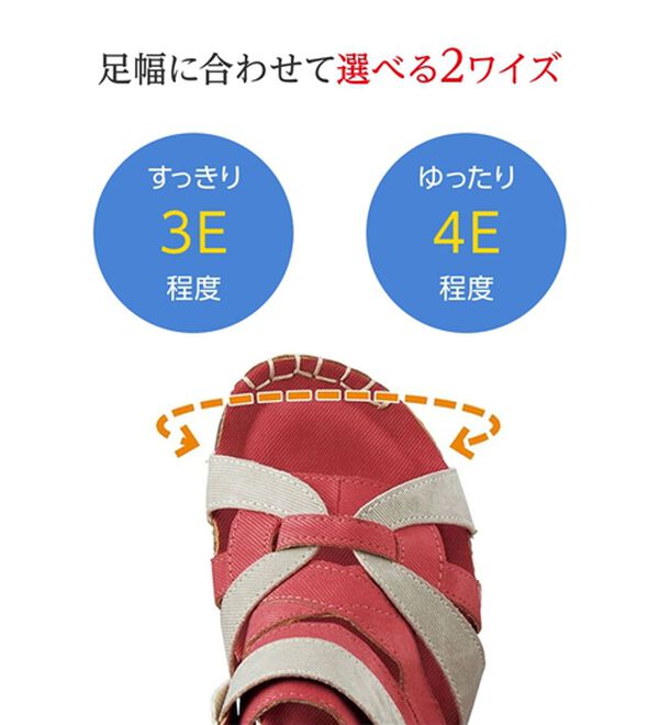 BELLUNA（ベルーナ）の「【３Ｅ／４Ｅ選べる】フットベットウェッジサンダル（サンダル・ミュール）」｜詳細画像