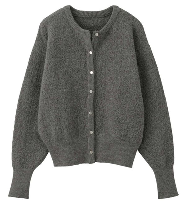 GeeRA（ジーラ）の「ゴールドボタン表面感クルーネックカーディガン（ニットカーディガン）」｜詳細画像