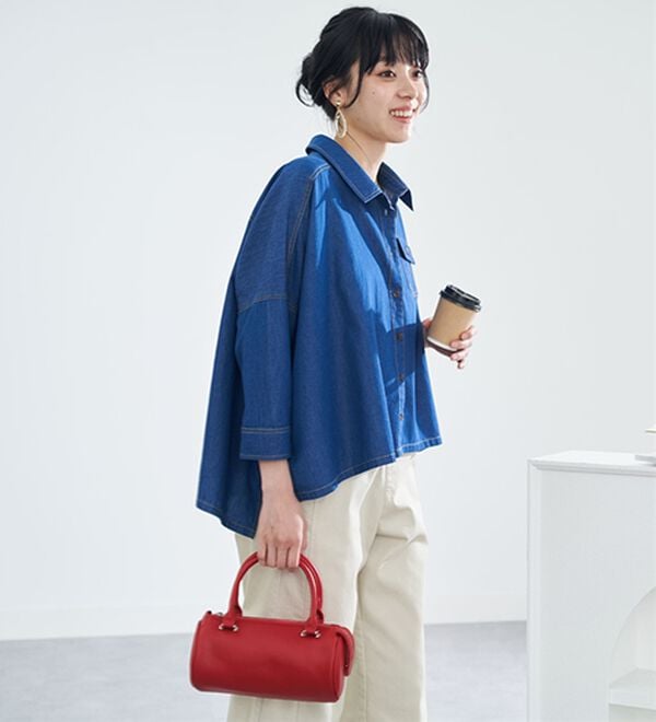 BELLUNA（ベルーナ）の「大人のゆるっと変形デニムシャツ（シャツ）」｜詳細画像