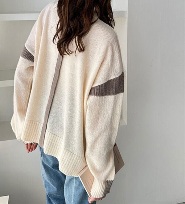 GeeRA（ジーラ）の「配色ラインニットプルオーバー（ニット・セーター）」｜詳細画像