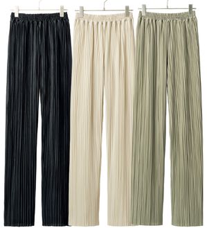 ルフラン（ルフラン）の「【３本組】レギンスより「ほっそり見せ」プリーツパンツ（フルレングスパンツ）」｜詳細画像