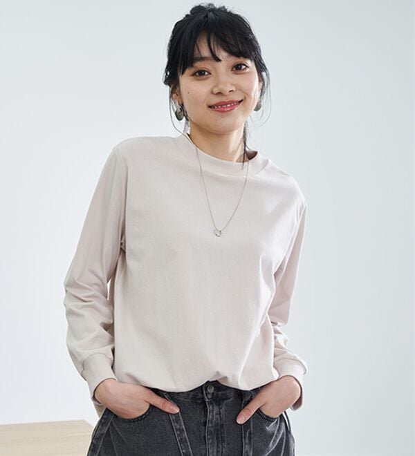 BELLUNA（ベルーナ）の「綿１００腰まわりゆったりリブデザインチュニック（カットソー）」｜詳細画像