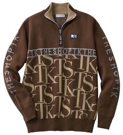 「＜ザ　ショップ　ティーケー＞ロゴジャカードハーフジップニット（メンズニット・セーター）」