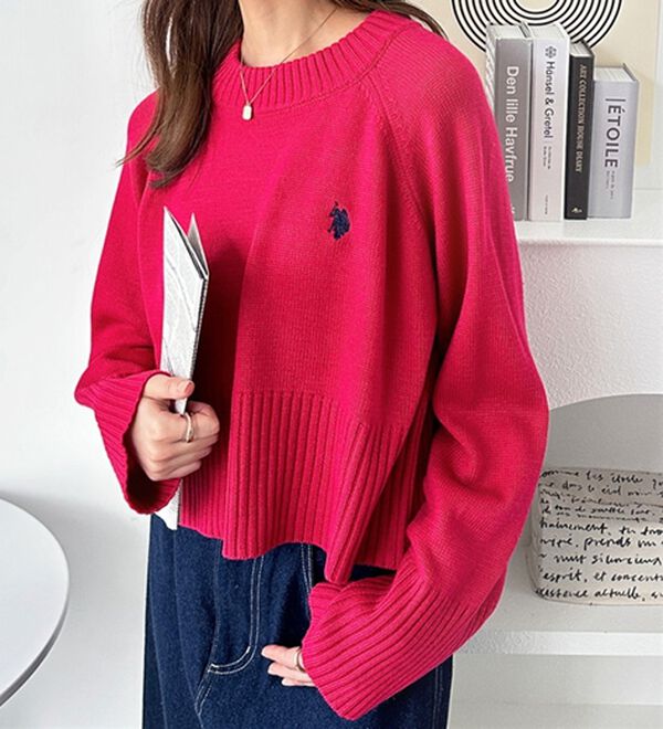 GeeRA（ジーラ）の「【ＵＳ．ＰＯＬＯ　ＡＳＳＮ】ショート丈ニット（ニット・セーター）」｜詳細画像