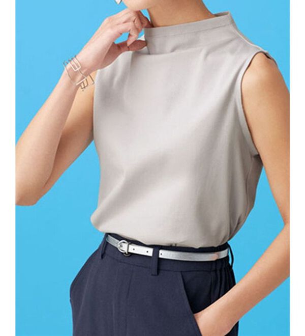 BELLUNA（ベルーナ）の「艶やか綿１００％タンクトップ（タンクトップ・キャミソール）」｜ライトグレー