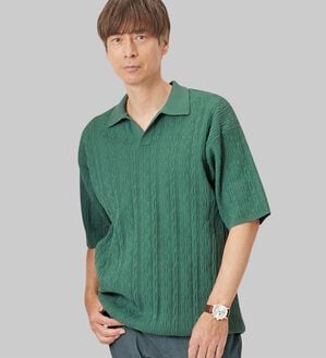 「【おじフェス着用】着映えニットポロ（メンズニット・セーター）」｜詳細画像