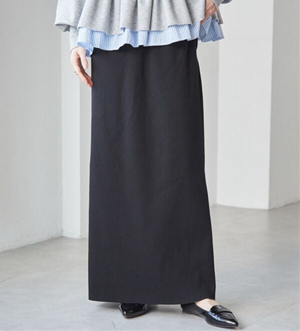 RANAN（ラナン）の「セルフカットリブロングナロースカート（ロングスカート）」｜詳細画像
