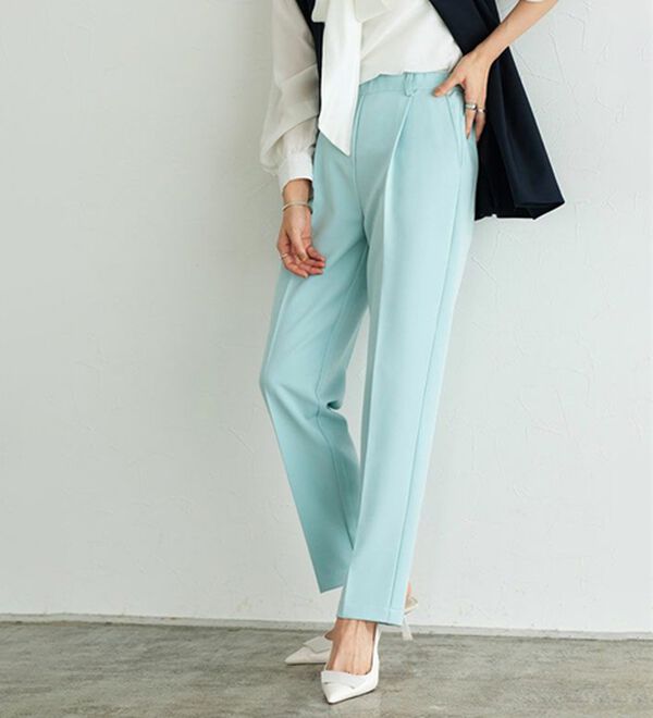 Pierrot（ピエロ）の「【選べる丈】高見えゆるテーパードパンツ（フルレングスパンツ）」｜ブルーミント