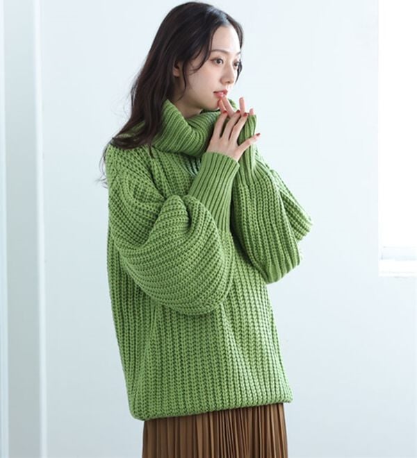 A HAPPY MARILYN（アハッピーマリリン）の「【Ｌ～４Ｌ】カラーを楽しむおしゃゆるチャンキーニット（ニット・セーター）」｜詳細画像