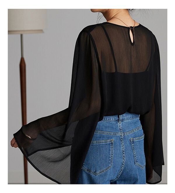 RANAN（ラナン）の「フレア袖スリットシアーブラウス（ブラウス）」｜詳細画像