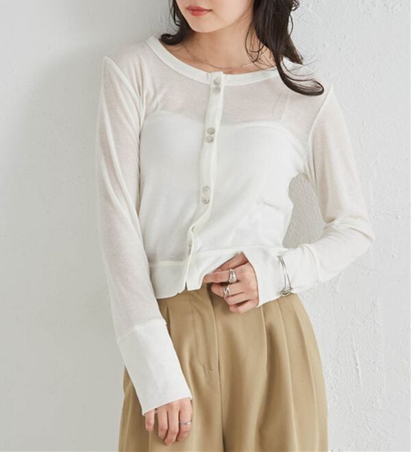 RANAN（ラナン）の「シアーリブカーディガン（その他カーディガン）」｜詳細画像