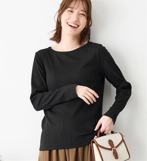 Viola e Viola（ヴィオラ エ ヴィオラ）の「【クルーネック】チクチクしにくい裏起毛プルオーバー（カットソー）」｜ブラック