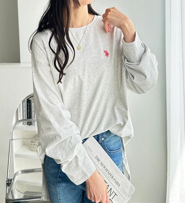 GeeRA（ジーラ）の「【Ｕ．Ｓ．ＰＯＬＯ ＡＳＳＮ】オーバーサイズ刺しゅうロンＴ（カットソー）」｜詳細画像