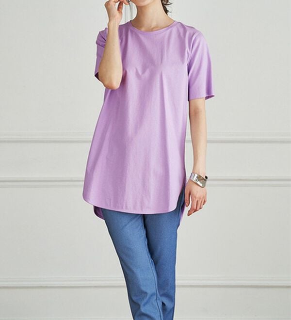 RANAN（ラナン）の「＜ＢＣ＞綿１００％ひんやりラウンドヘムプルオーバー（カットソー）」｜詳細画像