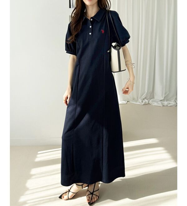 GeeRA（ジーラ）の「【Ｕ．Ｓ．ＰＯＬＯＡＳＳＮ】ポロ衿ワンピ―ス（その他ワンピース）」｜詳細画像