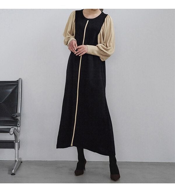 RANAN（ラナン）の「ボリューム袖アウトシームニットワンピース（ニットワンピース）」｜詳細画像