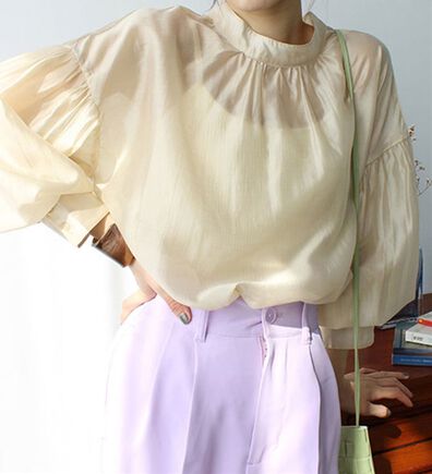 GeeRA（ジーラ）の「シアー素材ボリュームスリーブブラウス（ブラウス）」