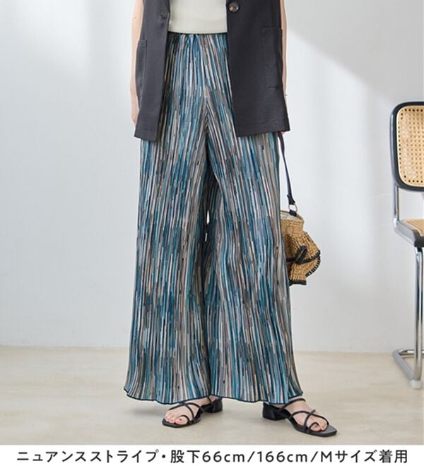 Viola e Viola（ヴィオラ エ ヴィオラ）の「着心地楽ちん！さらっと軽やかプリーツパンツ（フルレングスパンツ）」｜詳細画像