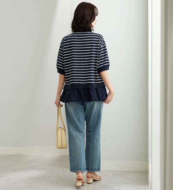 BELLUNA（ベルーナ）の「異素材切替ボタン使いカーディガン（その他カーディガン）」｜詳細画像