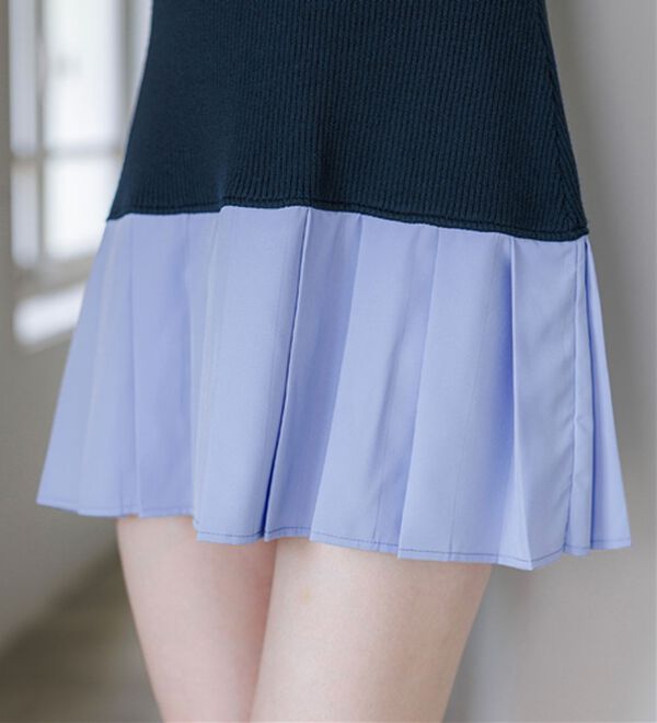 alotta（アロッタ）の「【Corie】シャツドッキングプリーツワンピース（ドッキングワンピース）」｜詳細画像