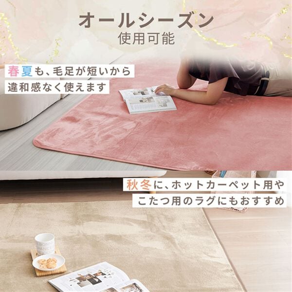 「洗えるはっ水フランネルラグ＜ホットカーペット対応・撥水・洗濯可能＞（カーペット）」｜詳細画像