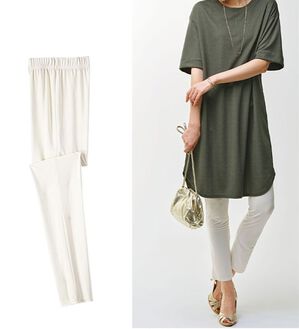 BELLUNA（ベルーナ）の「ヒンヤリ冷感ＵＶ対策レギンス（スパッツ・レギンス）」｜オフ白